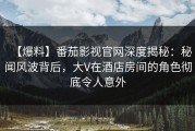 【爆料】番茄影视官网深度揭秘：秘闻风波背后，大V在酒店房间的角色彻底令人意外