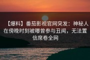 【爆料】番茄影视官网突发：神秘人在傍晚时刻被曝曾参与丑闻，无法置信席卷全网