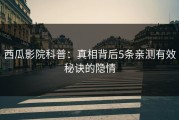 西瓜影院科普：真相背后5条亲测有效秘诀的隐情