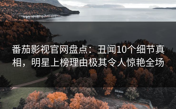 番茄影视官网盘点：丑闻10个细节真相，明星上榜理由极其令人惊艳全场